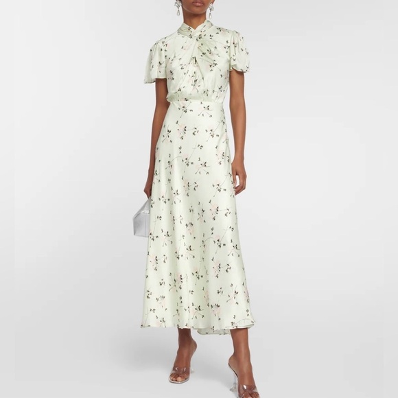SELF-PORTRAITFloral satin midi dress - Picture 1 of 9